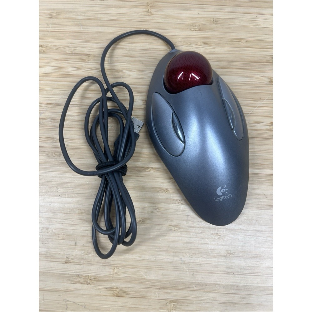 Logitech Trackman Marble Trackball Wired USB Mouse T-BC21, P/N 810-000767 Tested